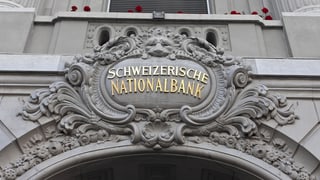 L'entrada da la banca naziunala a Berna. 
