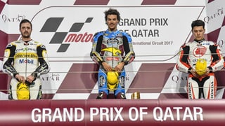 Da dretg: Thomas Luthi, Franco Morbidell e Takaaki Nakagami. 