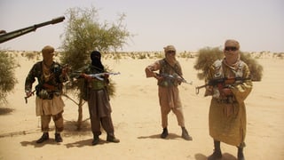 Umens armads en il desert. 