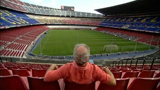 Joan Borràs sin sia plazza en il stadion dal Barça.