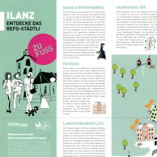 Per visitaders datti ina charta cun d'ina vart infurmaziuns sur da lieus impurtants per la refurmaziun a Glion...