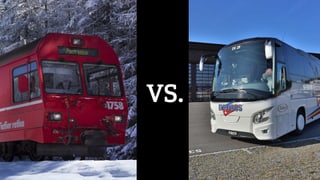 tren da la Viafier retica dasper in bus dad Eurobus