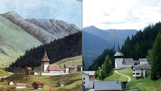 In maletg pitturà ed ina fotografia ord la medema vista