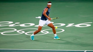 Rafael Nadal durant in trenament