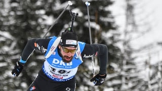 Benjamin Weger durant la staffetta a Hochfilzen.