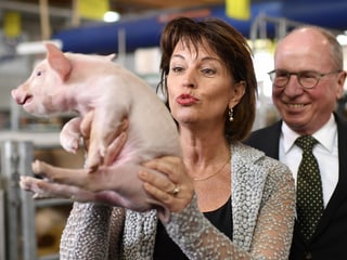Portg e cussegliera federala – ina da las fotografias las pli popularas dad ina presidenta da la Confederaziun. Doris Leuthard tar l’avertura da la 75avla Olma.