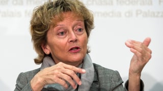 La ministra da finanzas, Eveline Widmer-Schlumpf.