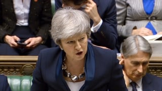 Purtret da Theresa May en il parlament. 