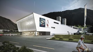 Visualisaziun dal complex da kino a Cuira Vest.