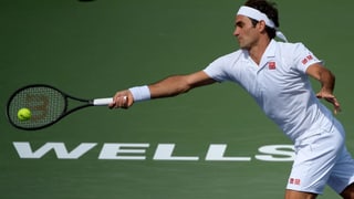 Roger Federer durant la partida ad Indian Wells