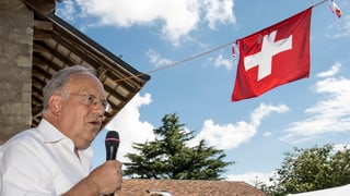 Il president da la Confederaziun, Johann Schneider Ammann durant in pled a chaschun dal brunch d'emprim d'avust a Bussy-Chardonney en il chantun Vad.