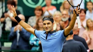 Roger Federer, il victur dal mezfinal a Halle.