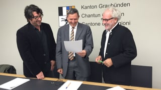 Armon Fontana, Martin Jäger ed Christof Kübler han preschantà ils projects che vegnan sustegnids.