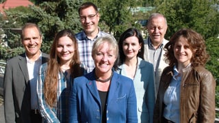 Beat Ryffel, Andrea Stadler, Martin Nigg, Barbara Janom Steiner, Barbara Gabrielli, Gion Claudio Candinas, Susanna Gadient (da san.)