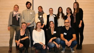 La gruppa da studentas e students da la scol'auta da Turitg che ha elavurà ils projects. 