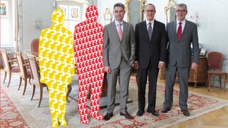 Grafica da la regenza, dus be cun sileutta e segns da dumonda.