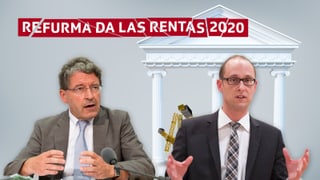 Purtret dals cussegliers guvernativs Heinz Brand e Martin Candinas. 