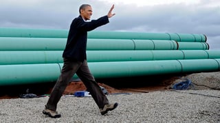 Obama cun pass frnac davant in mantun pipielines.