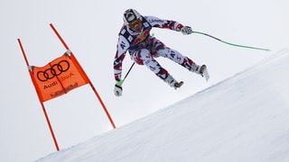 Hannes Reichelt durant il trenament a Garmisch.