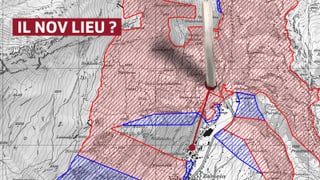 La charta geografica cun in maletg da la tur a l'entschatta dal vitg.