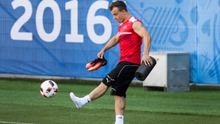 Xherdan Shaqiri durant il trenament.