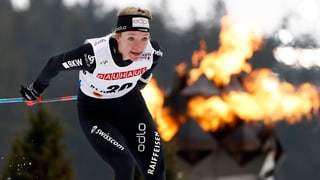 Nadine Fändrich qua durant in cursa als campiunadis mundials da ski nordic il favrer a Lahti en Finnlanda.