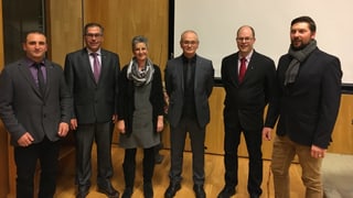 Victor Flepp, Clemens Berther, Iris Lombris, Robert Cajacob, Christoph Berger, Iso Mazzetta (da sanester). Victor Flepp, Clemens Berther, Iris Lombris, Robert Cajacob, Christoph Berger, Iso Mazzetta (da sanester).