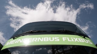 In bus da Flixbus da davant fotografà vers il tschiel.