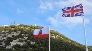 Bandiera Gibraltar e bandiera GB