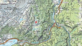carta geografica, cuntrada da l'Alp Durnan ad Andeer