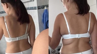 Vanessa Padrun avant il program online e suenter cun 10 kilos pli pauc sin las costas.