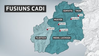 Grafica davart la vischnanca Cadi co ella vesess ora sch'i dess ina fusiun