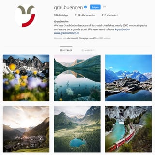 Uschia vesa il conto da Instagram da Grischun Vacanzas ora. 