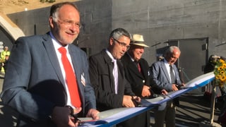 Purtret da quatter umens in dasper l'auter che taglian tras il bindel da l'avertura. 