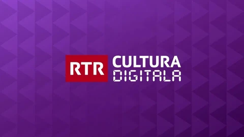 Lila Hintergrund mit Text «RTR Cultura Digitala»