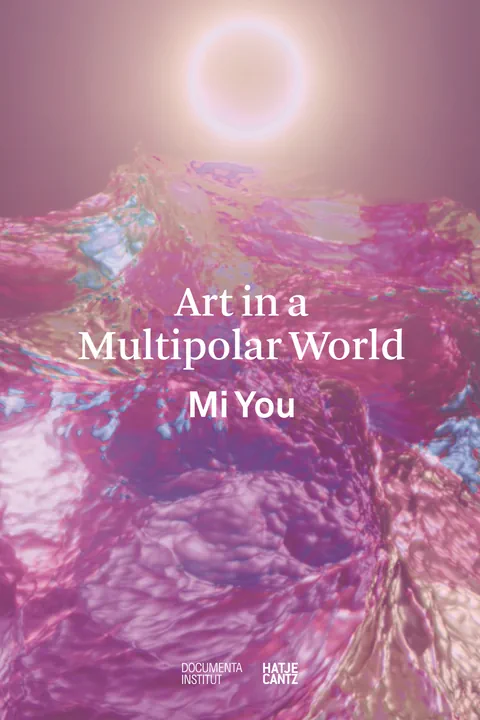 Buchumschlag mit abstraktem Kunstbild und Titel 'Art in a Multipolar World'.