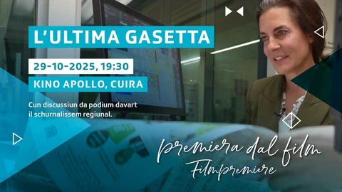 Frau liest Zeitung, Filmpremiere Ankündigung.