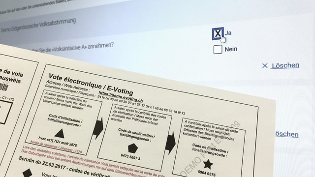 Cedel cun ils codes per votar electronic.