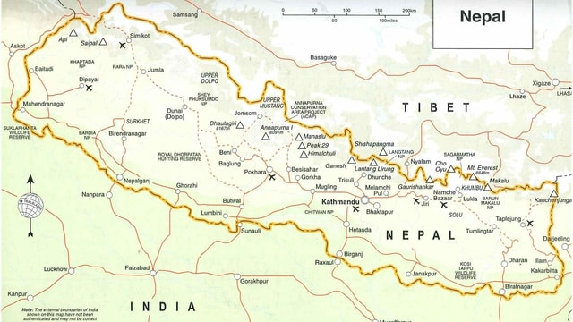 Charta geografica dal Nepal Charta geografica dal Nepal