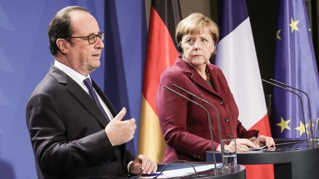 François Hollande ed Angela Merkel. 
