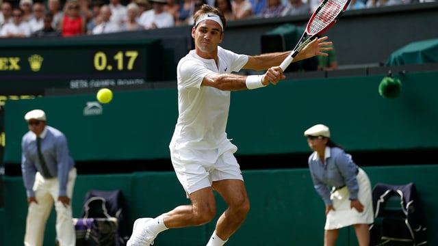 Roger Federer dat tennis