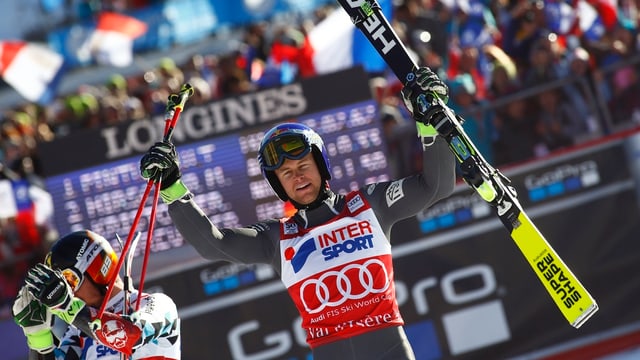Alexis Pinturault en l'arrivada a Val d'Isère. 