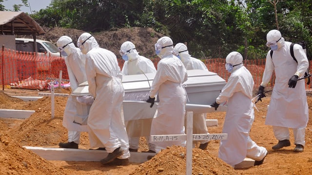 Gidanters da la WHO sutterran unfrendas da l'ebola.