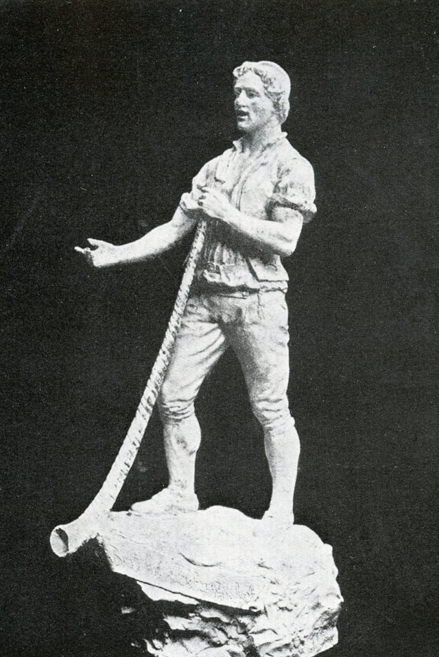 "Il tibader" - Statuetta en bronz da Hants, Gent