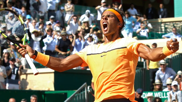 Il giugader da tennis spagnol Rafael Nadal suenter sia victoria dal turnier da tennis a Monte Carlo