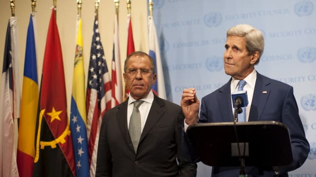 Il minister da l’exteriur american John Kerry e ses collega d’uffizi russ Sergej Lawrow.