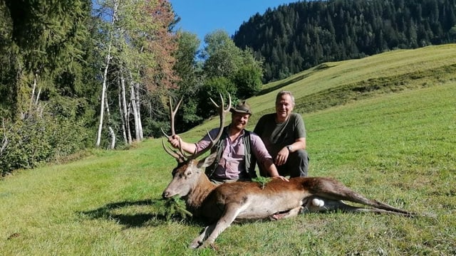 La preda sajettada da Robert Müller a Lumnezia.
