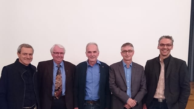 Roland Zegg, Josef Brunner, Aurelio Casanova, Duri Blumenthal e Ernst Sax (da san.).