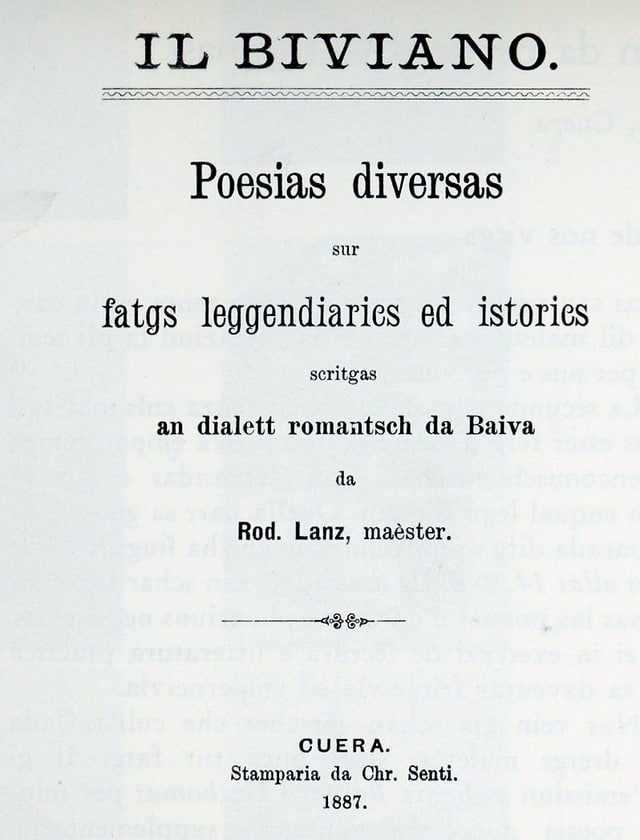 Il 'Biviano' - frontispizi da l'emprima ediziun Il 'Biviano' - frontispizi da l'emprima ediziun