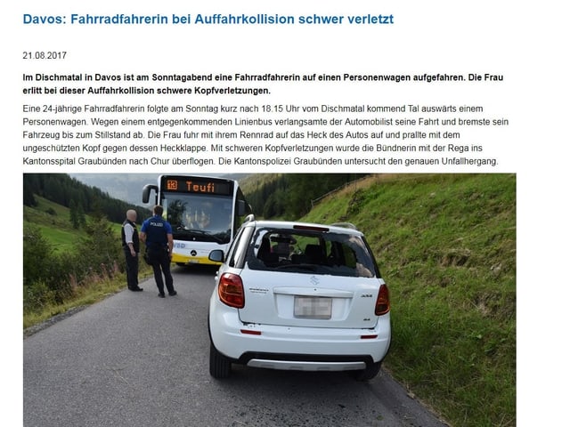 L'annunzia da polizia da l'accident L'annunzia da polizia da l'accident